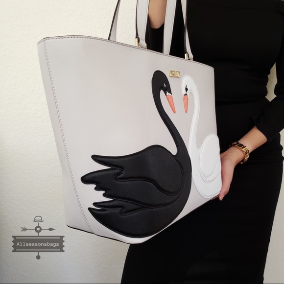 NWT Kate spade NY swan around Jules tote black bag - Picture 6 of 8